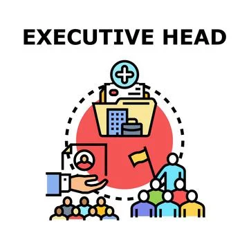 Executive head position hiring and team leading Stock Illustration