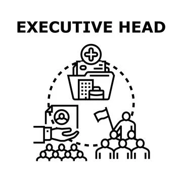 Executive head position hiring and team leading Stock Illustration