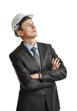Executive in helmet Stock Photos