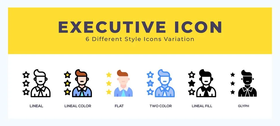 Executive icon set. Design elements for logo 库存插图