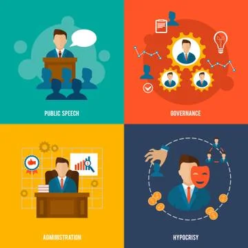 Executive icons flat Stockillustratie