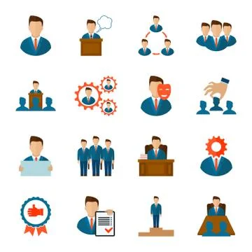 Executive icons flat Stockillustratie