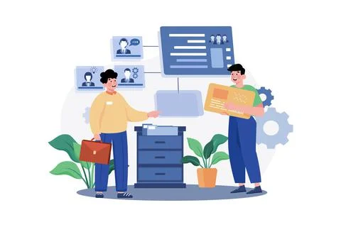 Executive Illustration concept. A flat illustration isolated on white backgro Stock Illustration