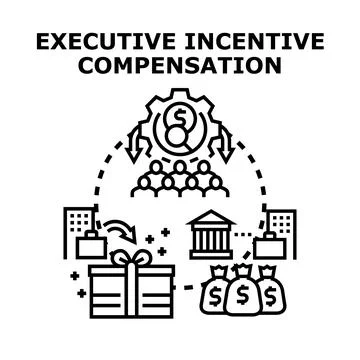 Executive incentive compensation process with bonus and reward Stock Illustration