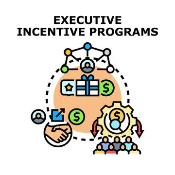 Executive incentive programs providing motivation for team performance Stock Illustration