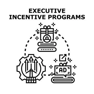 Executive incentive programs providing staff motivation and reward Stock Illustration