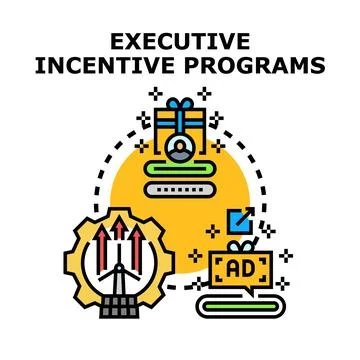 Executive incentive programs providing staff motivation and reward Stock Illustration
