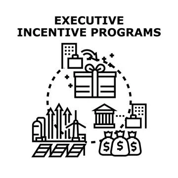 Executive incentive programs rewarding corporate performance Stock Illustration