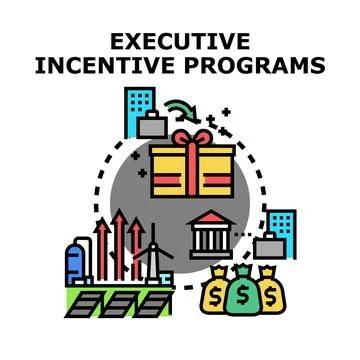 Executive incentive programs rewarding corporate performance Stock Illustration