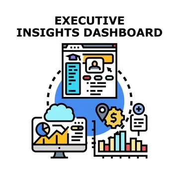 Executive insights dashboard analyzing business data 스톡 일러스트