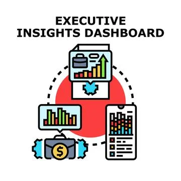 Executive insights dashboard analyzing business data visualization 库存插图
