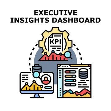 Executive insights dashboard visualizing business data analysis Stock Illustration
