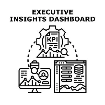 Executive insights dashboard visualizing business data analysis Stock Illustration