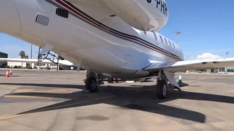 Executive Jet Upwards Panning of Tail Ba... | Stock Video | Pond5