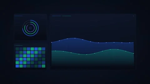 Executive KPI Matrix HUD Business Performance Display 스톡 동영상 345039933