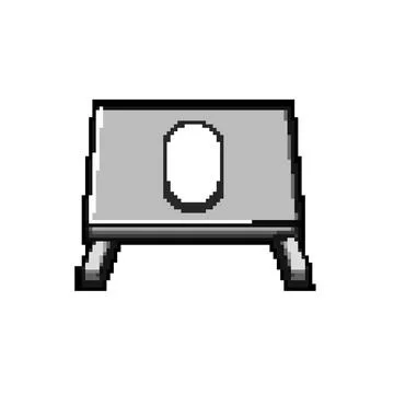Executive laptop stand pixel art vector illustration Stockillustratie