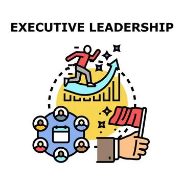 Executive leadership guiding team achieving business growth Stock Illustration