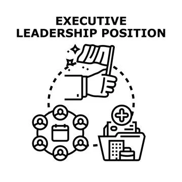 Executive leadership position managing team and business operations Stock Illustration