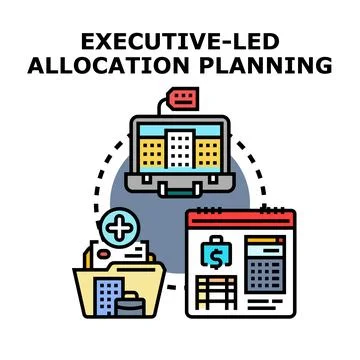 Executive leading allocation planning and strategy development Stock Illustration