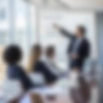 Executive Leading Presentation Workshop on Whiteboard in Conference Room Stock Photos