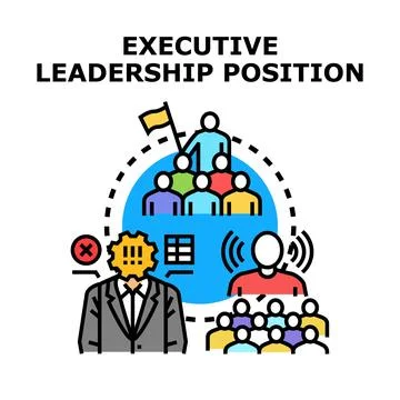 Executive leading team, managing communication and problem solving Stock Illustration