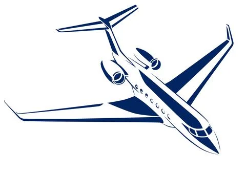 Executive long range business jet G650 flying Stock Illustration