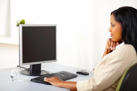 Executive looking to the screen Stock Photos