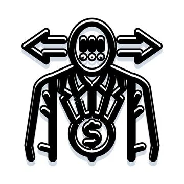 Executive making financial decision choices strategy Illustrazione stock
