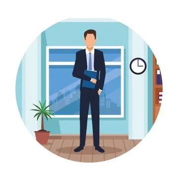 Executive man cartoon Stock Illustration