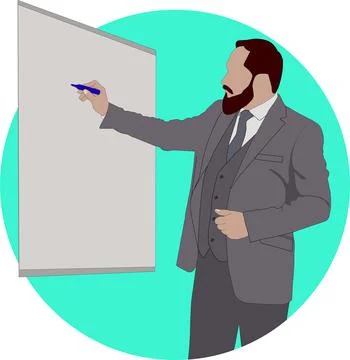 Executive Man Flat Vector Illustration 4 Stock Illustration