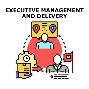 Executive management delivering strategic solutions and project development Stockillustratie