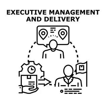 Executive management delivering strategic solutions and project development Stockillustratie