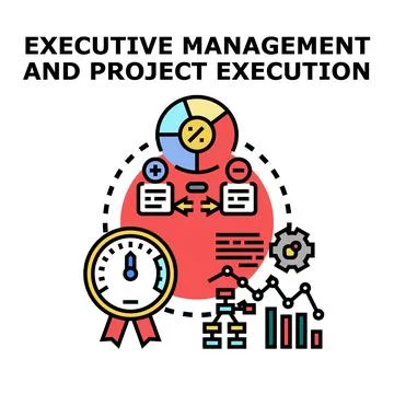 Executive management project execution planning process 스톡 일러스트