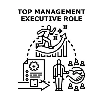 Executive management role achieving business growth and leadership Stock Illustration