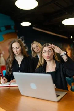 Executive manager explains idea of future business project Stock Photos