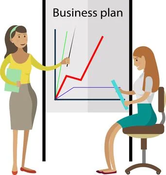 Executive manager presenting business plan vector icon isolated on white Stock Illustration