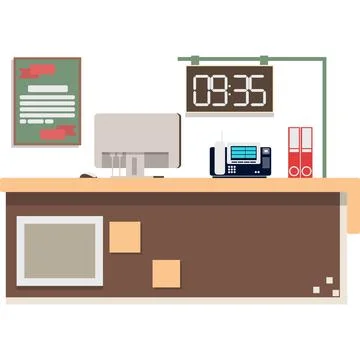 Executive manager work space vector flat icon Stock Illustration