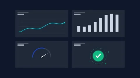 Executive Marketing Performance Dashboard Interface with Dynamic Data Visua.. Stock Footage 348472657