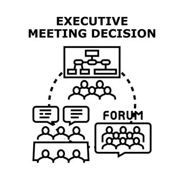 Executive meeting decision making process illustration Stock Illustration