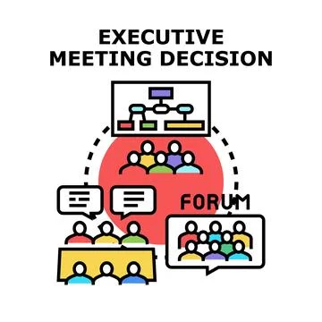 Executive meeting decision making process illustration Stock Illustration