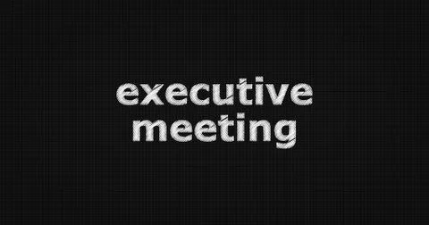 EXECUTIVE MEETING text on board Ilustración de archivo