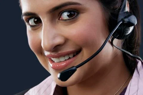 Executive with a microphone Foto stock