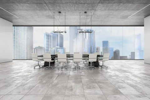 Executive office. 3D Rendering Stock Illustration