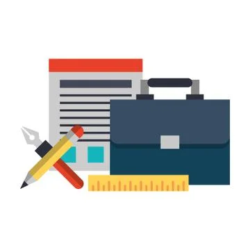 Executive office elements cartoon Stock Illustration