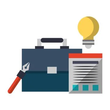 Executive office elements cartoon Stock Illustration