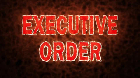 Executive Order - Neon background with red text and animation Stock Footage 299651247