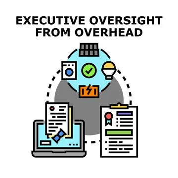 Executive oversight process managing business workflow and strategy Stock Illustration