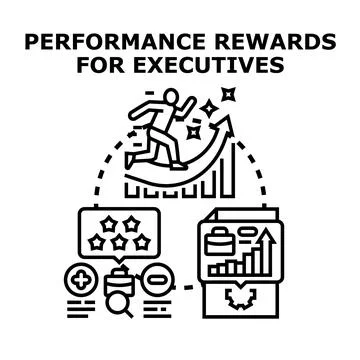 Executive performance rewards earning compensation concept Stock Illustration