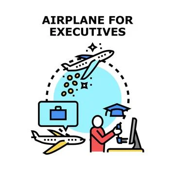 Executive person flying on a private jet Stock Illustration