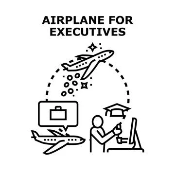 Executive person flying on a private jet Stock Illustration